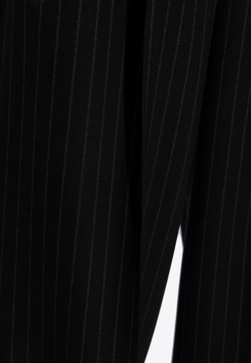 Flared Pinstripe Wool Tailored Pants Dolce & Gabbana FTBMPT FRBDB-S8051 Black