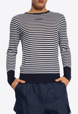 Boat-Neck Striped Wool Sweater Dolce & Gabbana GXX14Z JCVQ9-W1002 Navy