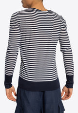 Boat-Neck Striped Wool Sweater Dolce & Gabbana GXX14Z JCVQ9-W1002 Navy