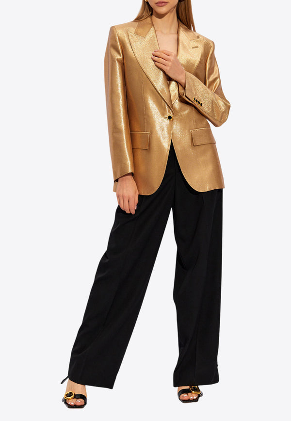 Tom Ford Wallis Wool-Blend Single-Breasted Blazer Gold GI2970 FAX1198-BY001