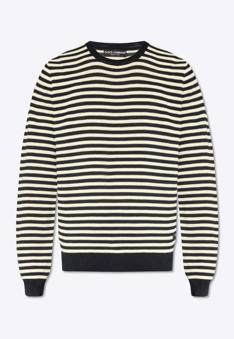 Crewneck Striped Wool Sweater Dolce & Gabbana GXX09Z JFMY2-B0789 Navy