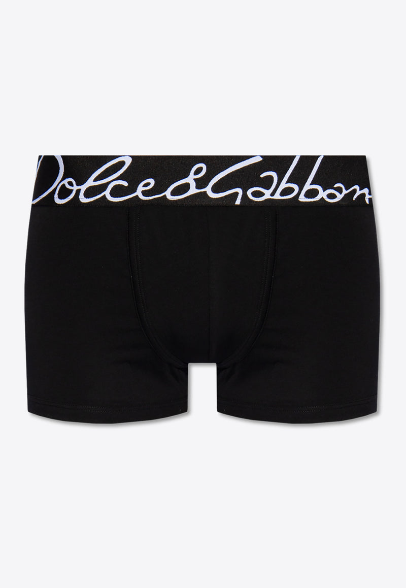 Signature Logo-Inlay Elastic Boxers Dolce & Gabbana M4F34J ONP20-N0000 Black