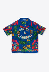 Dolce & Gabbana Kids Graphic-Printed Silk Shirt L43S86 G7L5W-HT4ZA