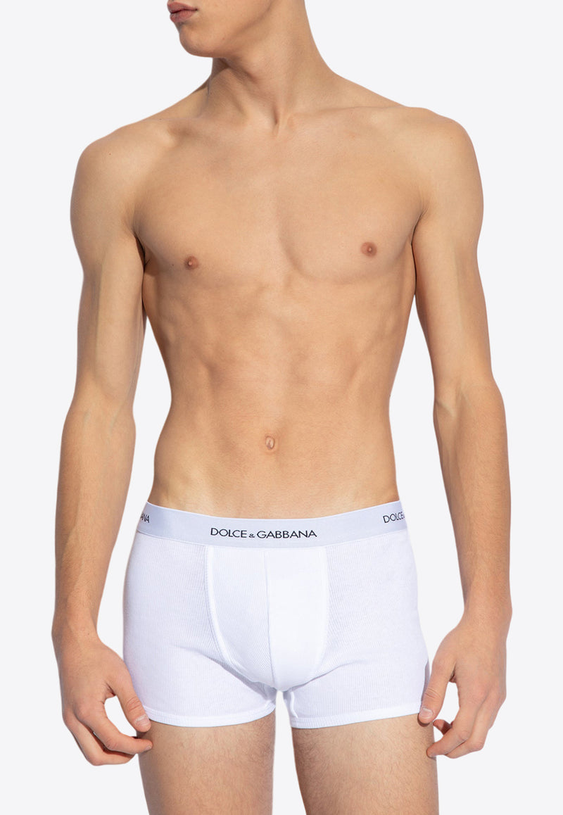 Fine-Rib Branded Boxers  Dolce & Gabbana M4C13J ONN96-W0800 White