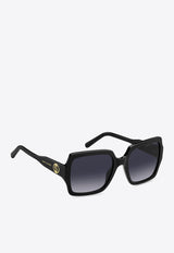 Marc Jacobs Oversized Square Sunglasses MARC 731 S 0-807 BLACK Gray