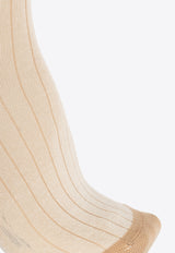 Etro Logo-Inlay Striped Rib-Knit Socks MAVA0004 AC261-M0169 Cream