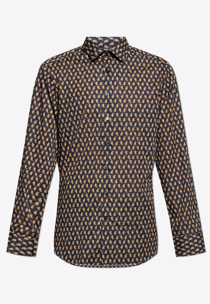 Etro Paisley-Print Long-Sleeved Shirt MRIB0001 99SA5A6-X0883 Navy