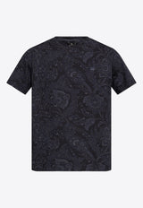 Etro Paisley-Print Crewneck T-shirt MRMA0002 AJ253-X0883 Navy