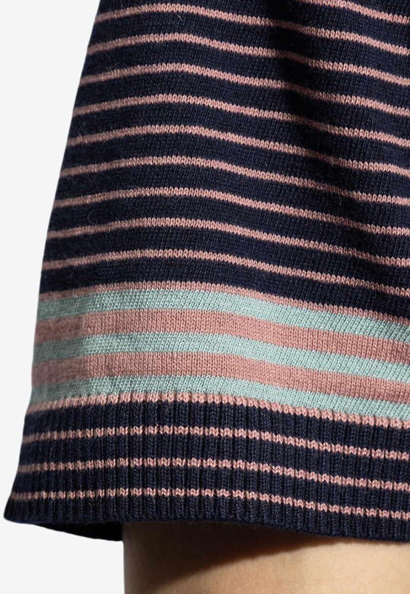 Etro Striped Knitted Polo T-shirt MRKF0004 AC221-S8455 Navy