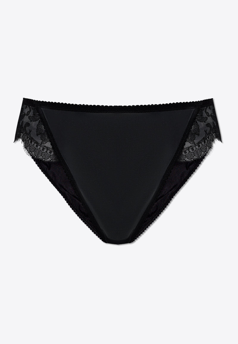 Floral-Lace Silk Panties Dolce & Gabbana O2F19T ONN35-N0000 Black