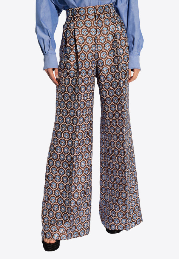 Etro Jacquard Silk-Blend High-Rise Pants WREA0022 99TFA07-S9880 Multicolor