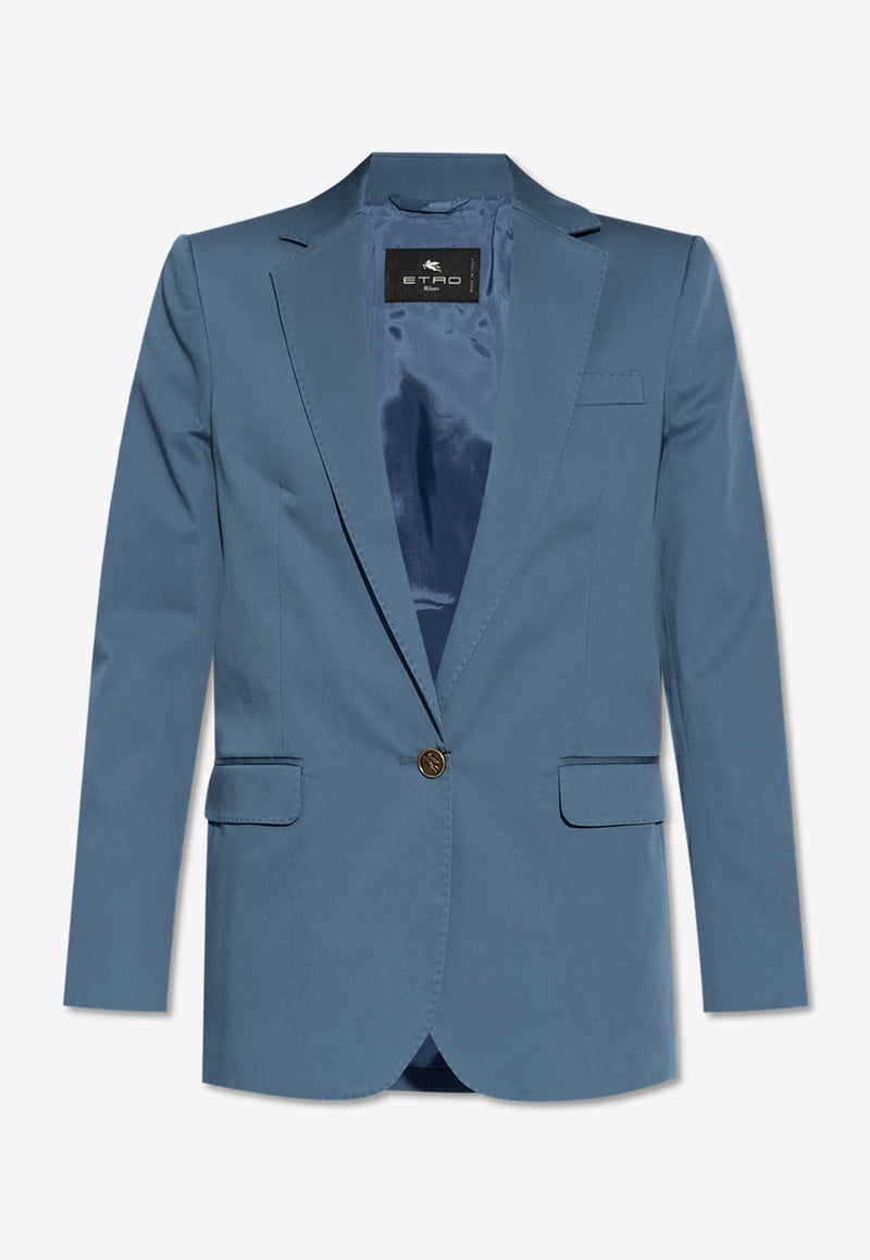 Etro Single-Breasted Blazer with Open Lapels WRCA0042 99TUEG0-B5226 Blue