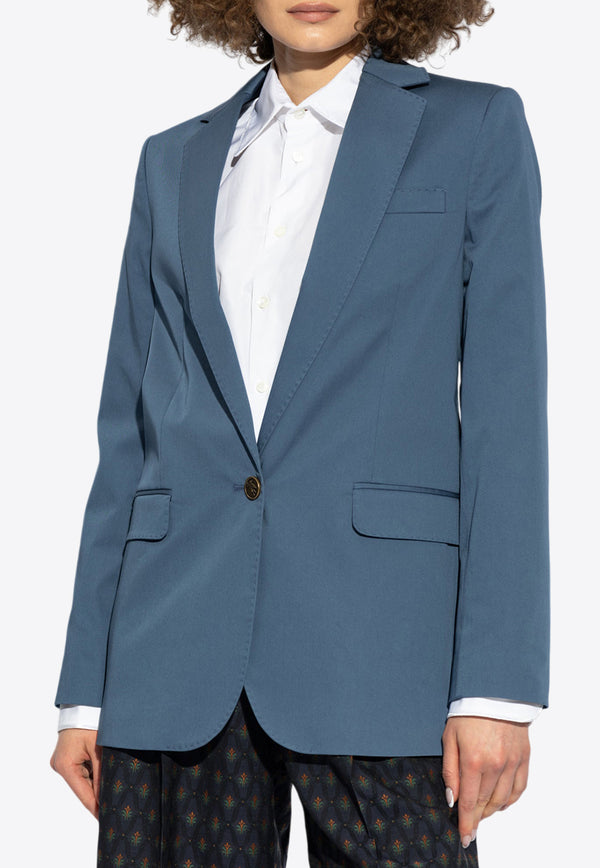 Etro Single-Breasted Blazer with Open Lapels WRCA0042 99TUEG0-B5226 Blue