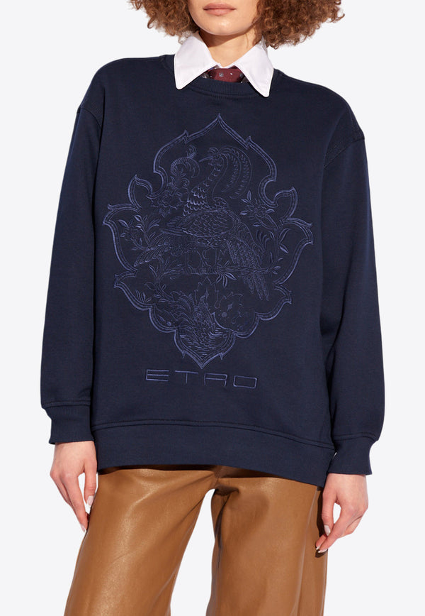 Etro Embroidered-Logo Crewneck Sweatshirt WRMB0002 AR255-S9000 Navy