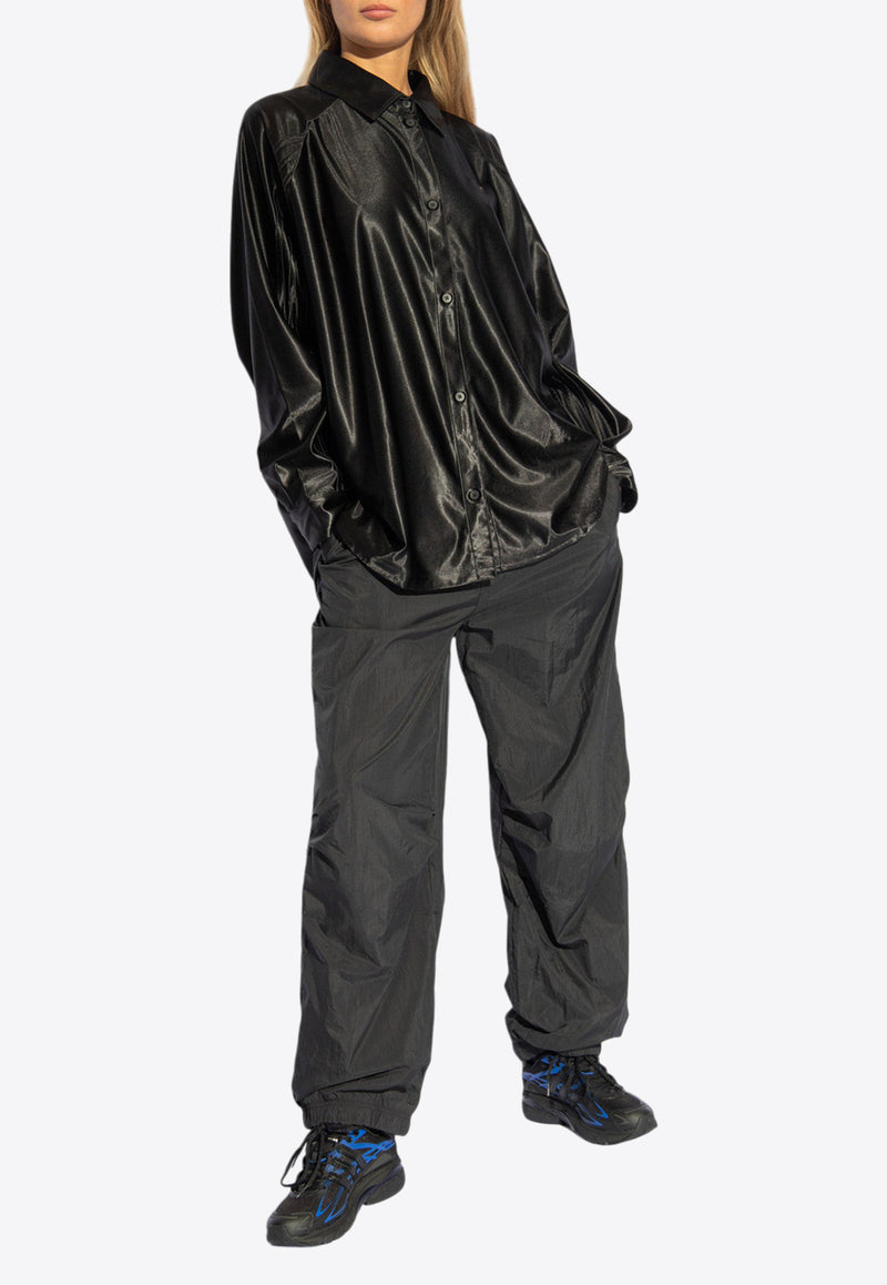 Adidas Originals Nylon Parachute Track Pants Black IT6725 0-BLACK