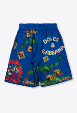 Boys Tropical-Print Bermuda Shorts  Dolce & Gabbana Kids L43Q17 G7L5W-HT4ZA Multicolor