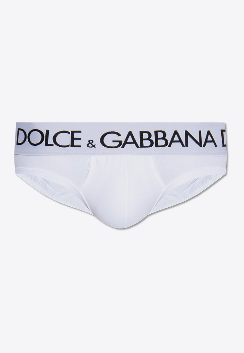 Mid-Rise Branded Briefs Dolce & Gabbana M3D03J ONN97-W0800 White