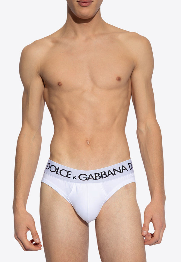 Mid-Rise Branded Briefs Dolce & Gabbana M3D03J ONN97-W0800 White