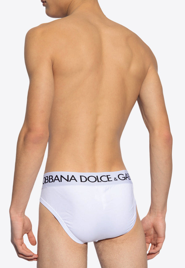 Mid-Rise Branded Briefs Dolce & Gabbana M3D03J ONN97-W0800 White