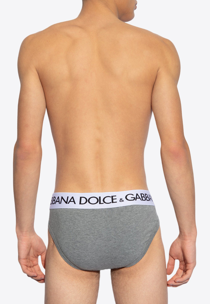 Mid-Rise Branded Briefs Dolce & Gabbana M3D03J ONN97-S8291 Gray