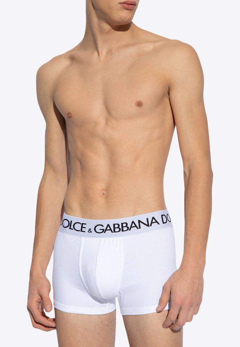 Logo-Inlay Elastic Boxers Dolce & Gabbana M4B97J ONN97-W0800 White