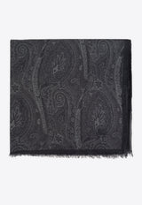 Etro Paisley-Print Fringed Scarf MATA0007 AK318-X0815 Gray