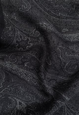 Etro Paisley-Print Fringed Scarf MATA0007 AK318-X0815 Gray