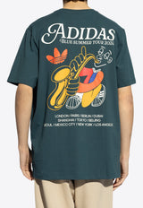 Adidas Originals Graphic Fire Print T-shirt Blue IS0225 0-ARCNGT