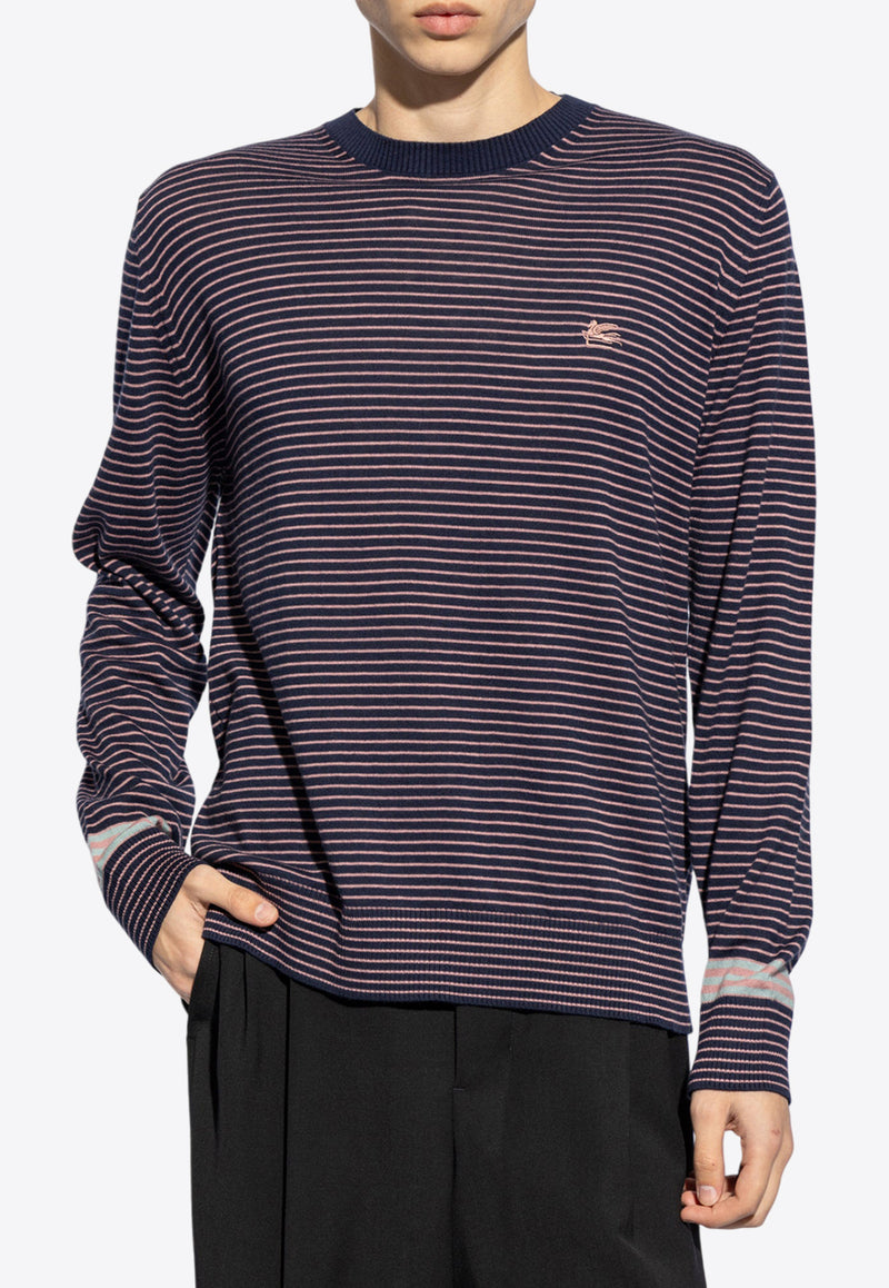 Etro Fine-Knit Striped Pattern Sweater MRKF0003 AC221-S8455 Navy