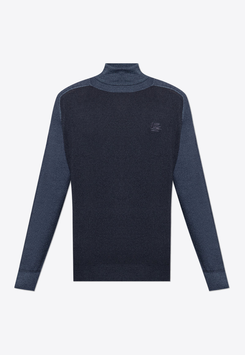 Etro Pegaso Wool Turtleneck Sweater MRKF0071 AL258-B0665 Navy