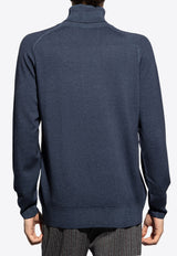 Etro Pegaso Wool Turtleneck Sweater MRKF0071 AL258-B0665 Navy