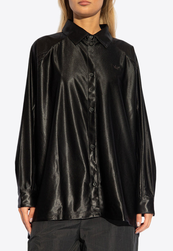 Adidas Originals Oversized Buttoned Shirt Black IT9414 0-BLACK