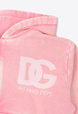 Girls Logo-Print Hooded Sweatshirt Dolce & Gabbana Kids L5JWAB G7L2I-S9000 Pink