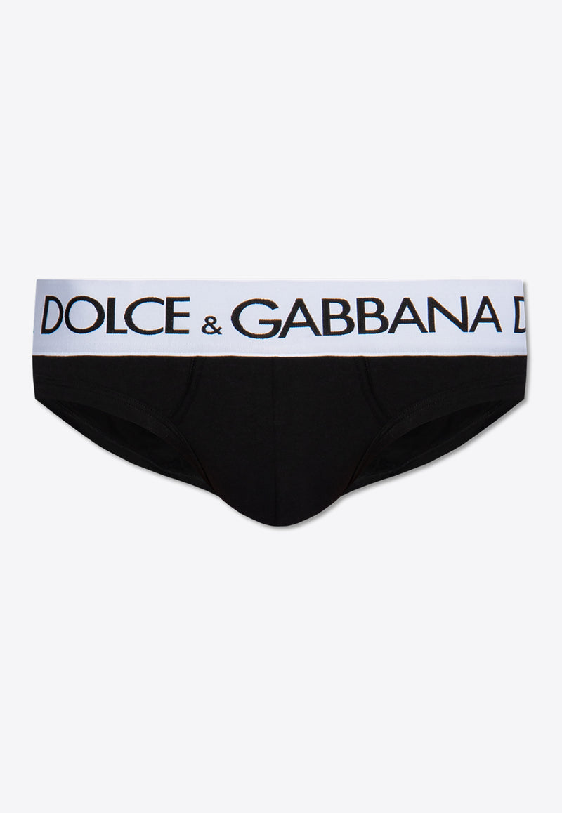 Mid-Rise Branded Briefs Dolce & Gabbana M3D03J ONN97-N0000 Black