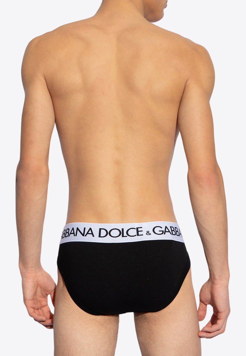 Mid-Rise Branded Briefs Dolce & Gabbana M3D03J ONN97-N0000 Black