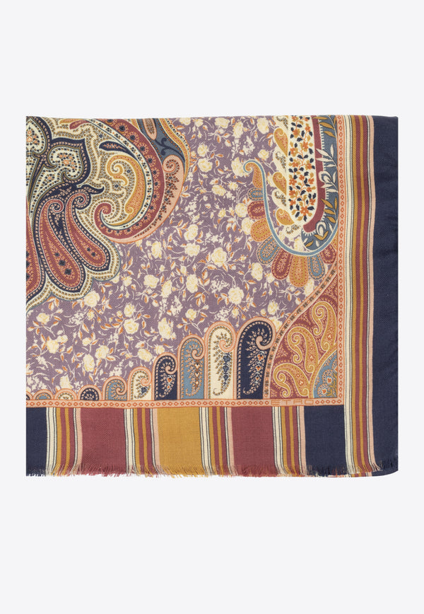 Etro Graphic-Print Fringed Scarf WATA0010 AV495-S9000 Multicolor