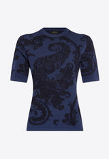 Etro Paisley Jacquard Short-Sleeved T-shirt Blue WRKE0134 AV357-X0887