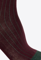 Etro Logo Jacquard Striped Socks Bordeaux MAVA0004 AC261-M5039