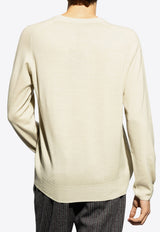 Etro Pegaso Embroidered Wool Sweater Beige MRKF0069 AL258-M0453