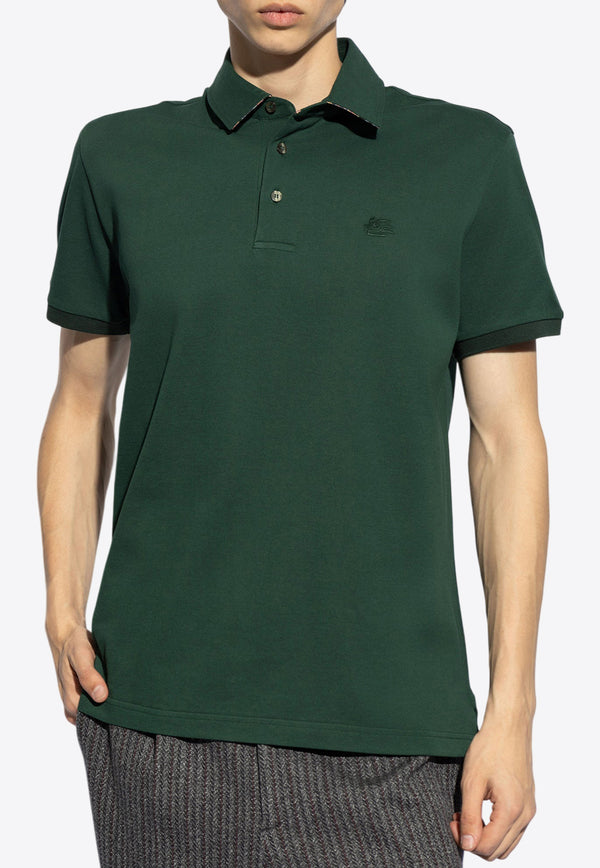 Etro Pegaso Embroidered Polo T-shirt Green MRMD0006 AC268-V0472