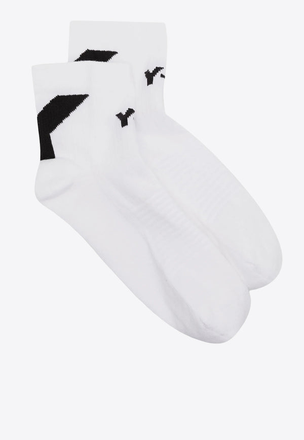 Y-3 Intarsia Knit Logo Lo Socks White HZ4266_WHITE