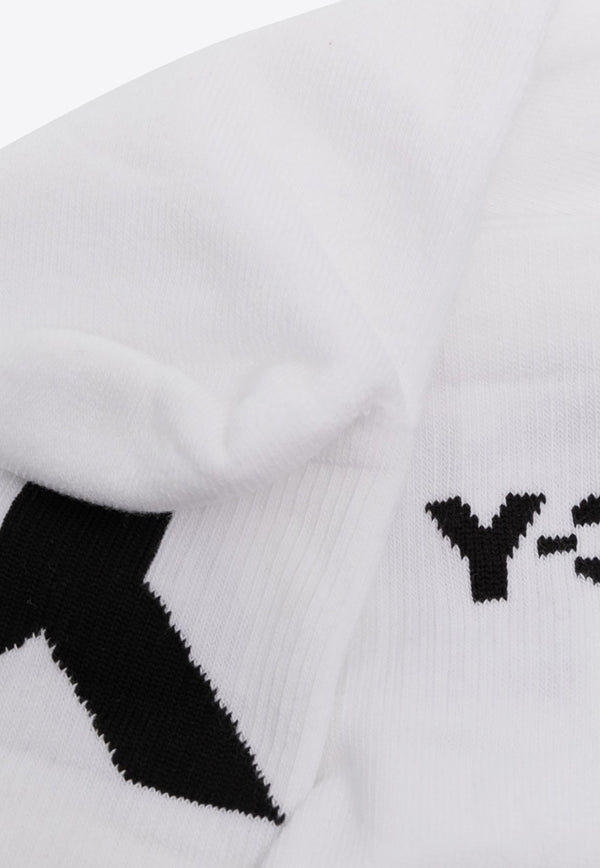 Y-3 Intarsia Knit Logo Lo Socks White HZ4266_WHITE