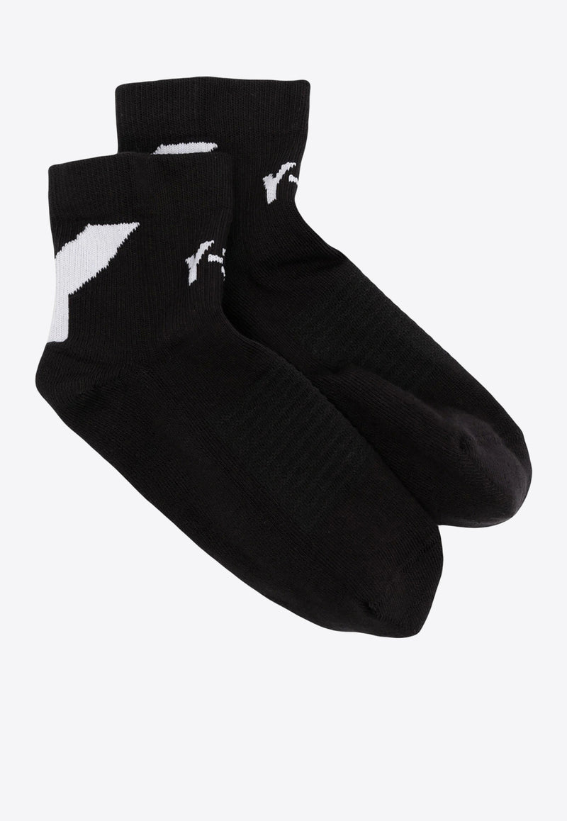 Y-3 Intarsia Knit Logo Lo Socks Black HZ4267_BLACK