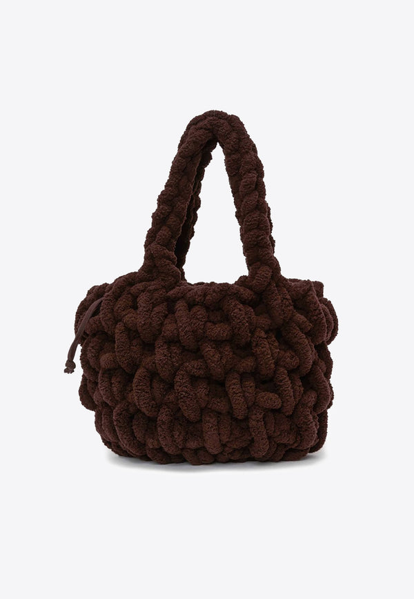 JW Anderson Small Blanket Woven Shoulder Bag Brown HB0655YN0362_685