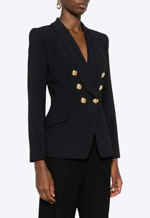 Elisabetta Franchi Double-Breasted Crepe Blazer Black GI09346E2_110