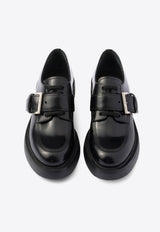 Prada Brushed Leather Lace-Up Shoes Black 1E590NFG050055_F0002