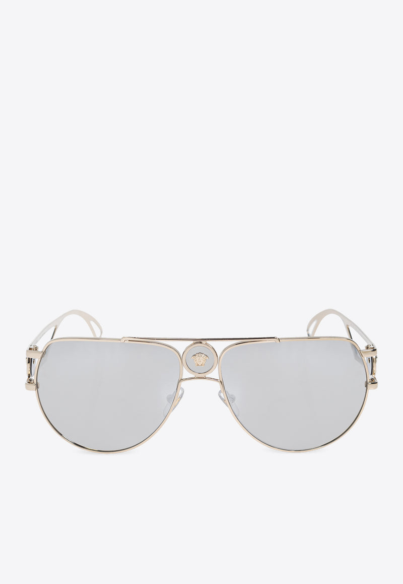 Versace Medusa Aviator Sunglasses Gray 0VE2225 0-12526G