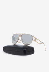 Versace Medusa Aviator Sunglasses Gray 0VE2225 0-12526G