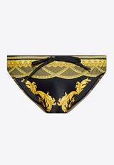 Versace la Coupe des Dieux Printed Swim Briefs Yellow 1002515 1A11625-5BC60