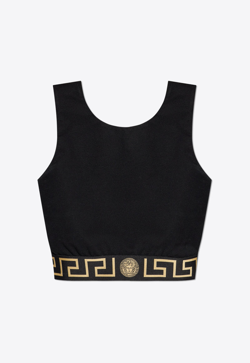 Versace Greca Border Sports Bra Black 1015878 1A11143-1B000